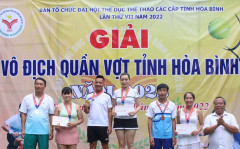 68 vận động viên tham gia Giải vô địch Quần vợt tỉnh Hòa Bình năm 2022
