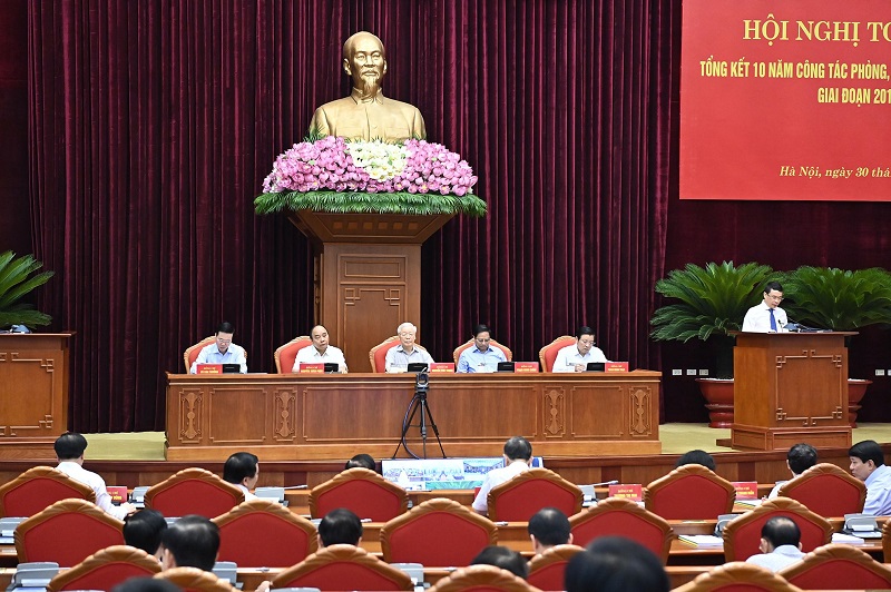 Tổng Bí thư Nguyễn Phú Trọng chủ trì Hội nghị toàn quốc tổng kết 10 năm công tác phòng, chống tham nhũng, tiêu cực