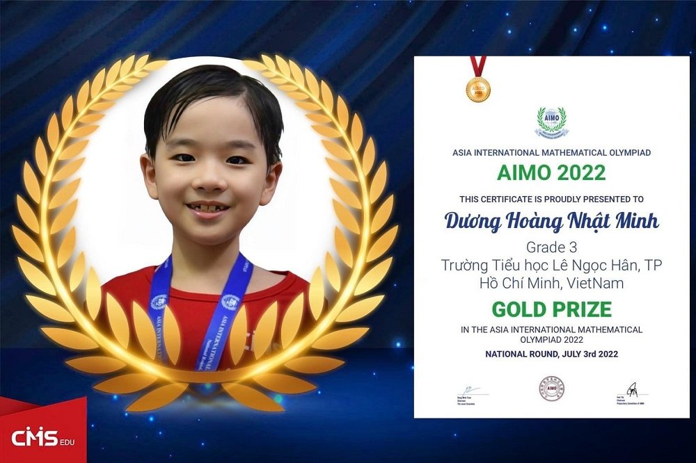 Em Dương Hoàng Nhật Anh là học sinh của CMS Edu xuất sắc giành huy chương Vàng tại Vòng 2 đấu trường Toán học AIMO 2022