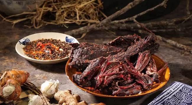 Buffalo jerky in Lai Chau. (Image: documentary)