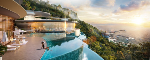 The Hollywood Hills peninsula villa at Merryland Quy Nhon of Hung Thinh Corporation was designed by the famous Philippe Starck