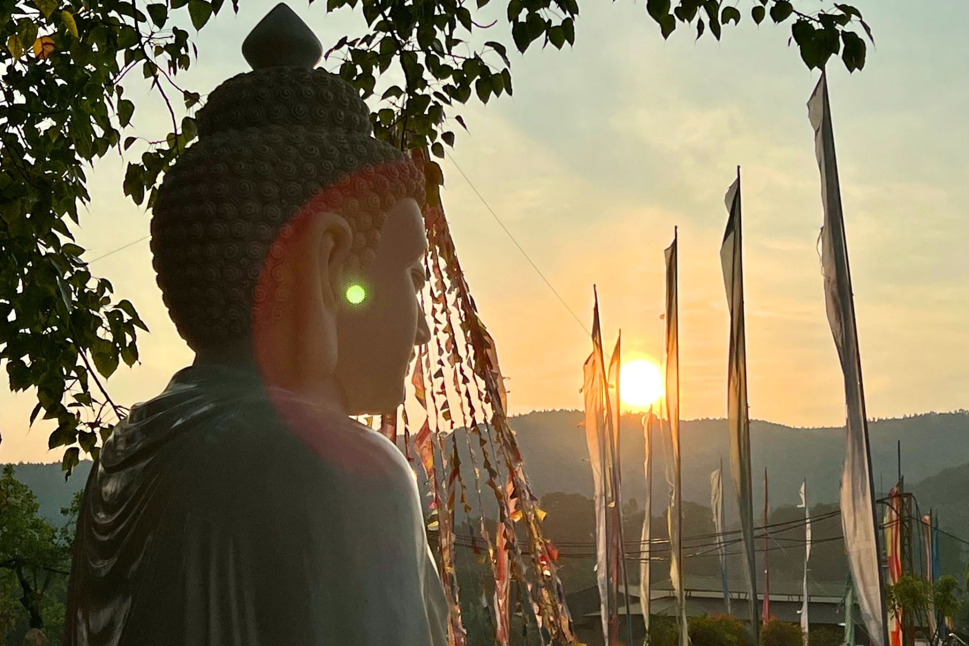 Photo: Thousands of Buddhist land ags, Lungta prayer flags convey many human wishes