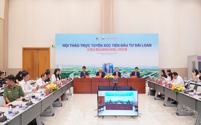 Hội nghị trực tuyến xúc tiến đầu tư Đài Loan tại điểm cầu Bình Dương.