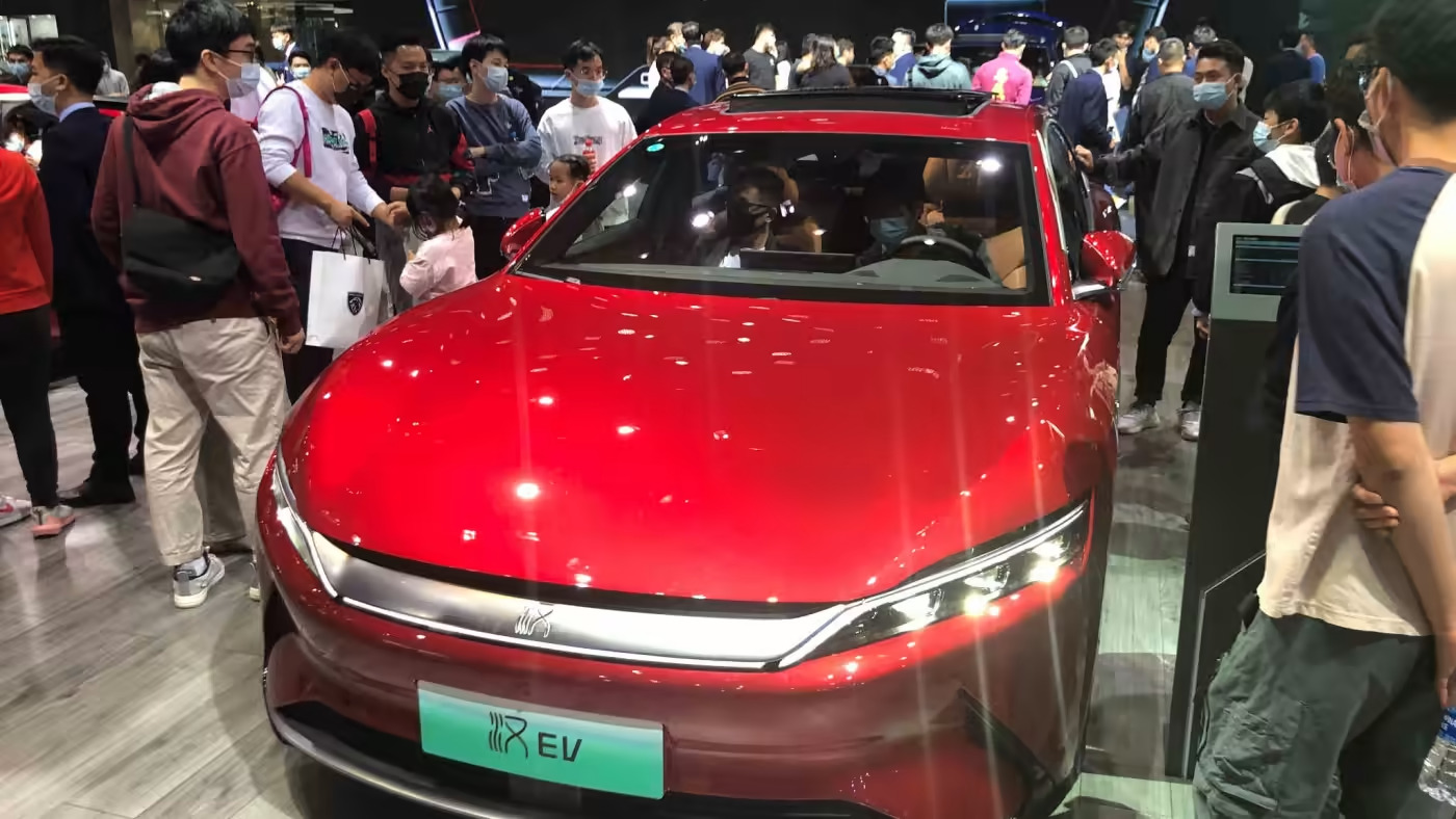 Nhà sản xuất xe điện BYD của Trung Quốc đang nhìn xa hơn thị trường nội địa của mình. (Ảnh của Takashi Kawakami)