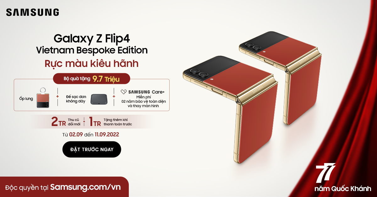 Galaxy Z Flip4, với tên gọi “rực màu kiêu hãnh” dành riêng cho người dùng Việt.