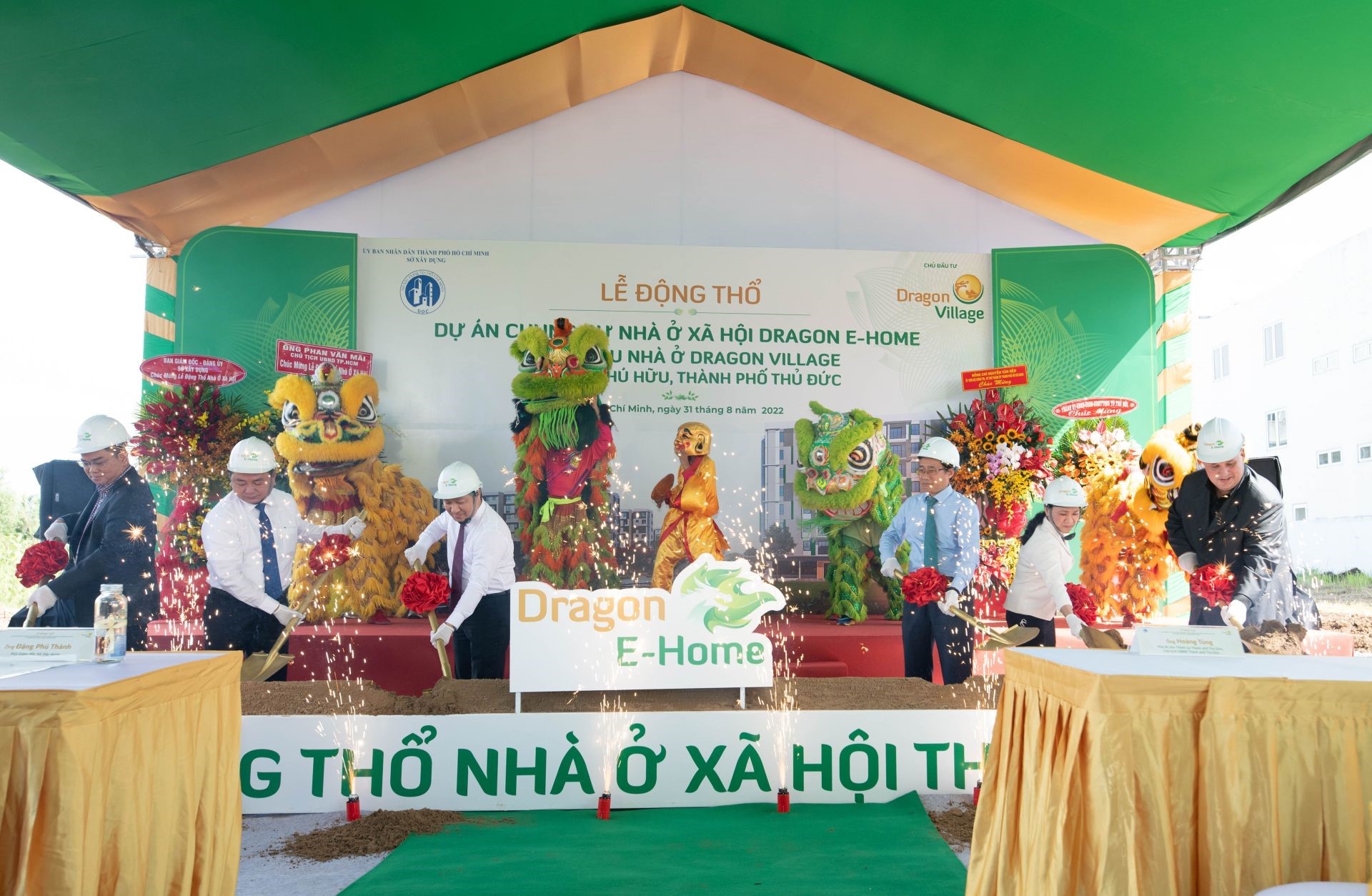 The Dragon E-Home social housing project held its groundbreaking celebration in the presence of Ho Chi Minh City officials.