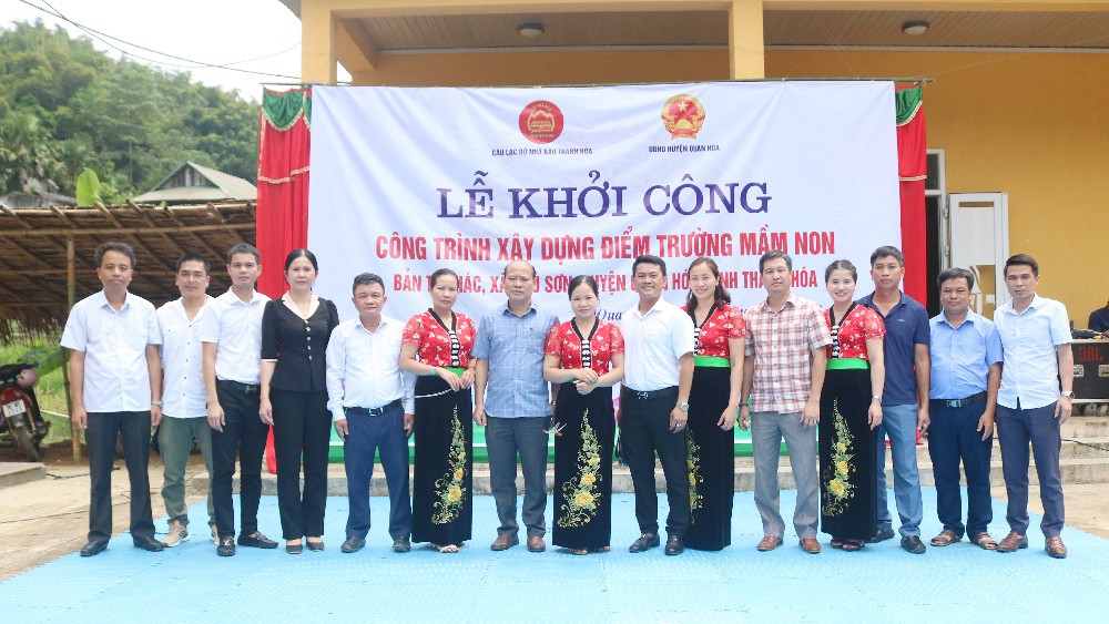 CLB Nhà báo Thanh Hóa tài trợ 300 triệu đồng xây dựng trường mầm non tại huyện Quan Hóa