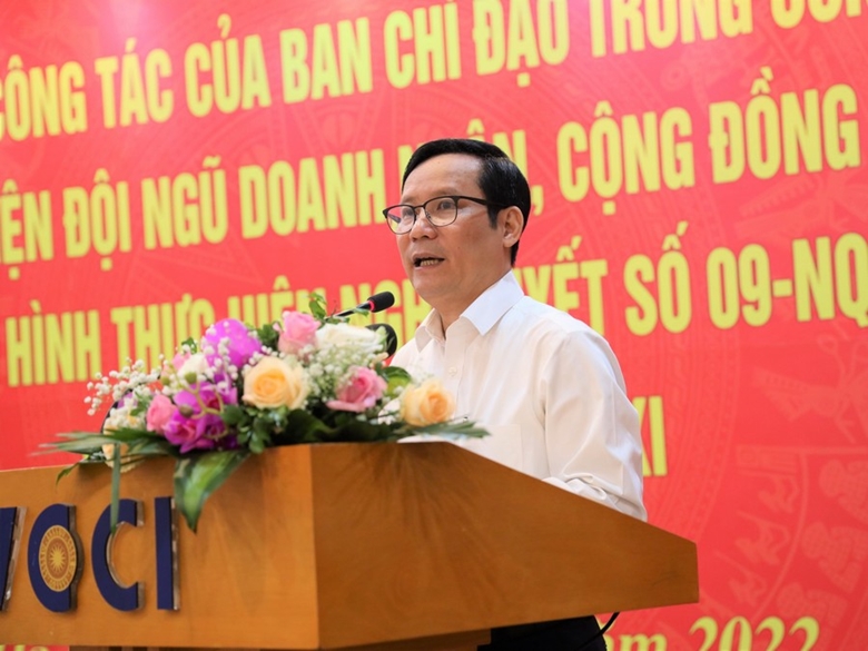 Ông Phạm Tấn Công, Chủ tịch VCCI phát biểu tại buổi tổng kết