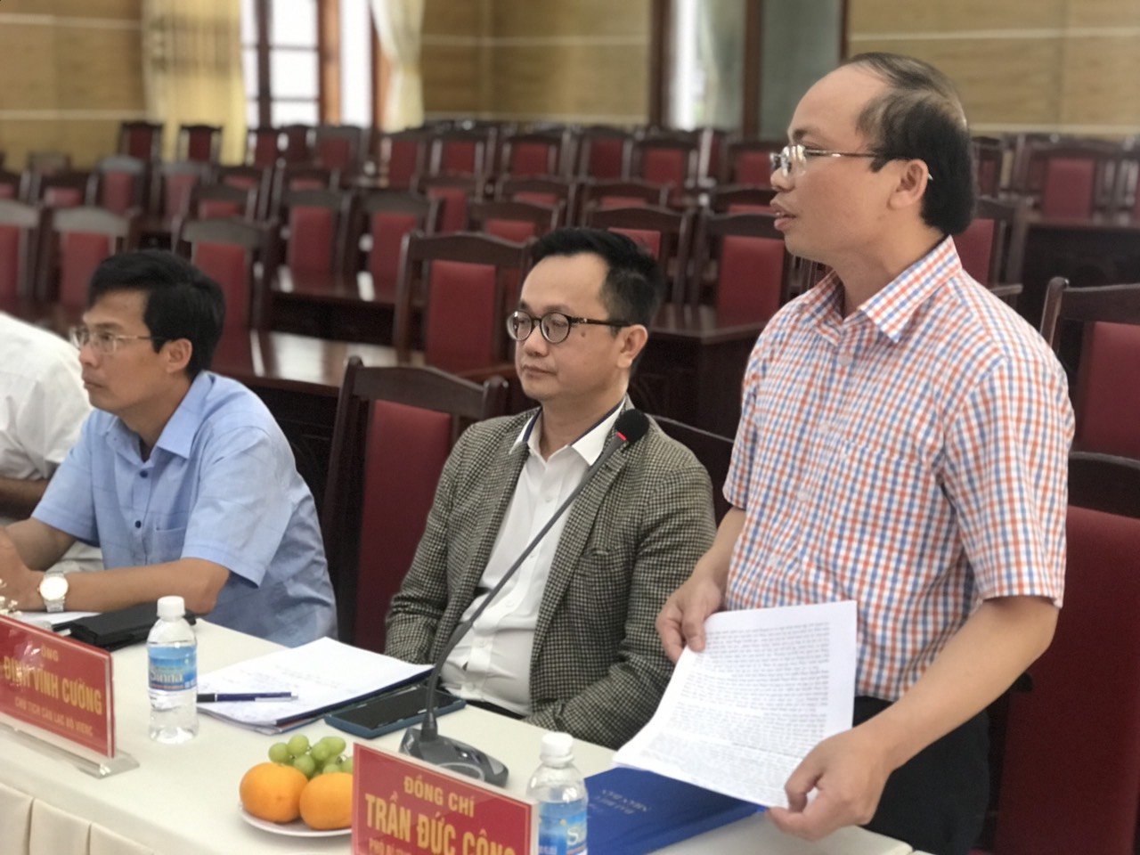Ông Trần Đức Công - Chủ tịch UBND huyện Di Linh phát biểu tại Hội nghị.