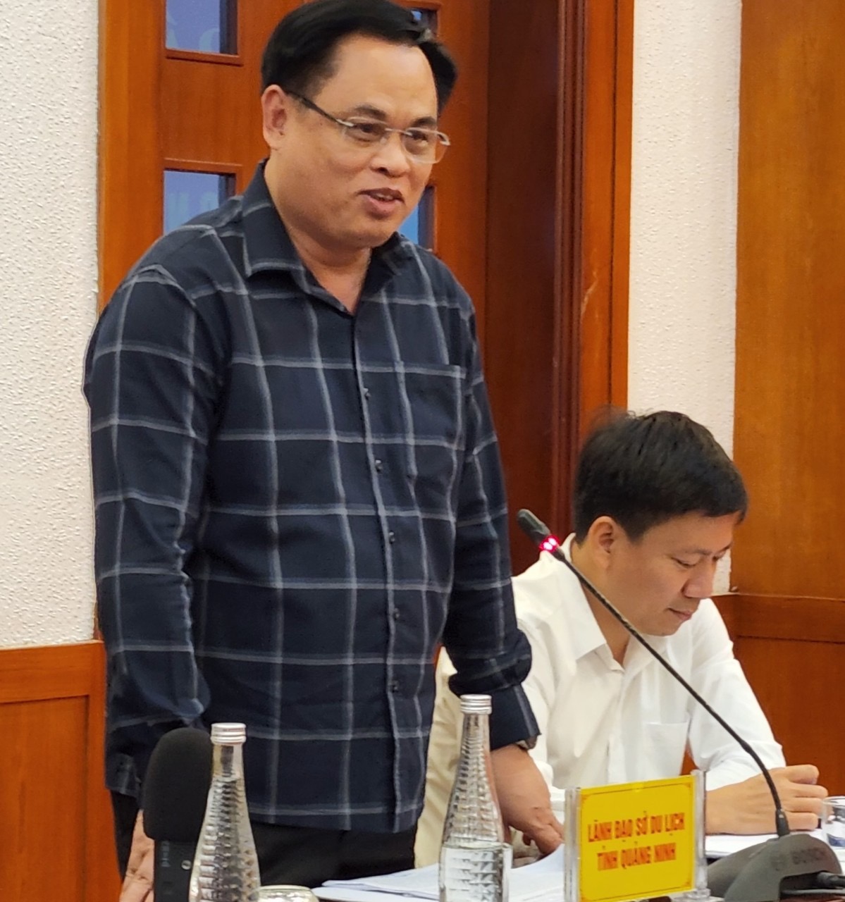 Ông Phạm Ngọc Thủy Giám đốc Sở du lịch phát biểu tại hội nghị và  mong muốn nâng tầm du lịch thành liên minh du lịch khu vực Đông Á.