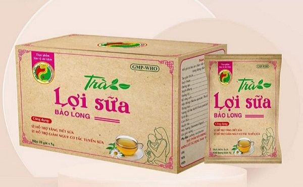 Hình ảnh hộp sản phẩm Trà lợi sữa Bảo Long