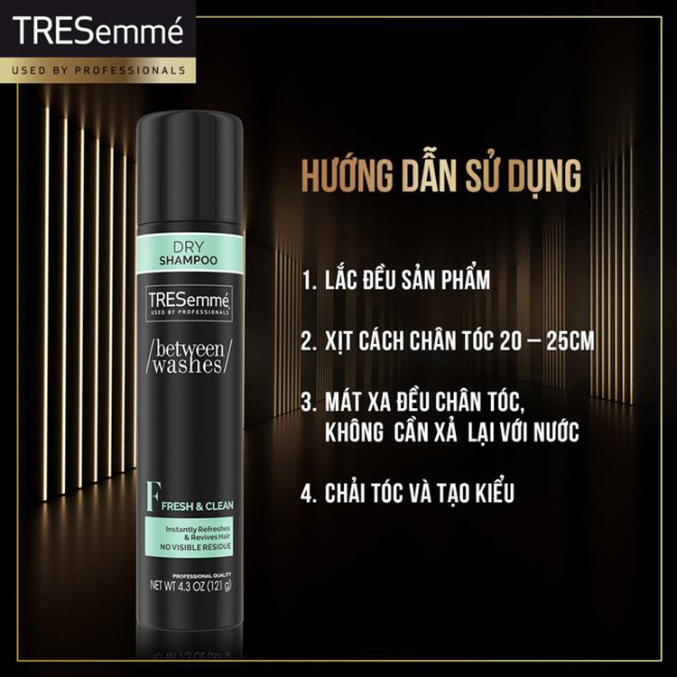 Hình ảnh quảng cáo sản phẩm dầu gội khô thuộc thương hiệu Tresemmé tại Việt Nam