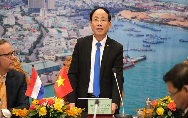 Ông Phạm Anh Tuấn – Chủ tịch UBND tỉnh Bình Định phát biểu khai mạc hội nghị
