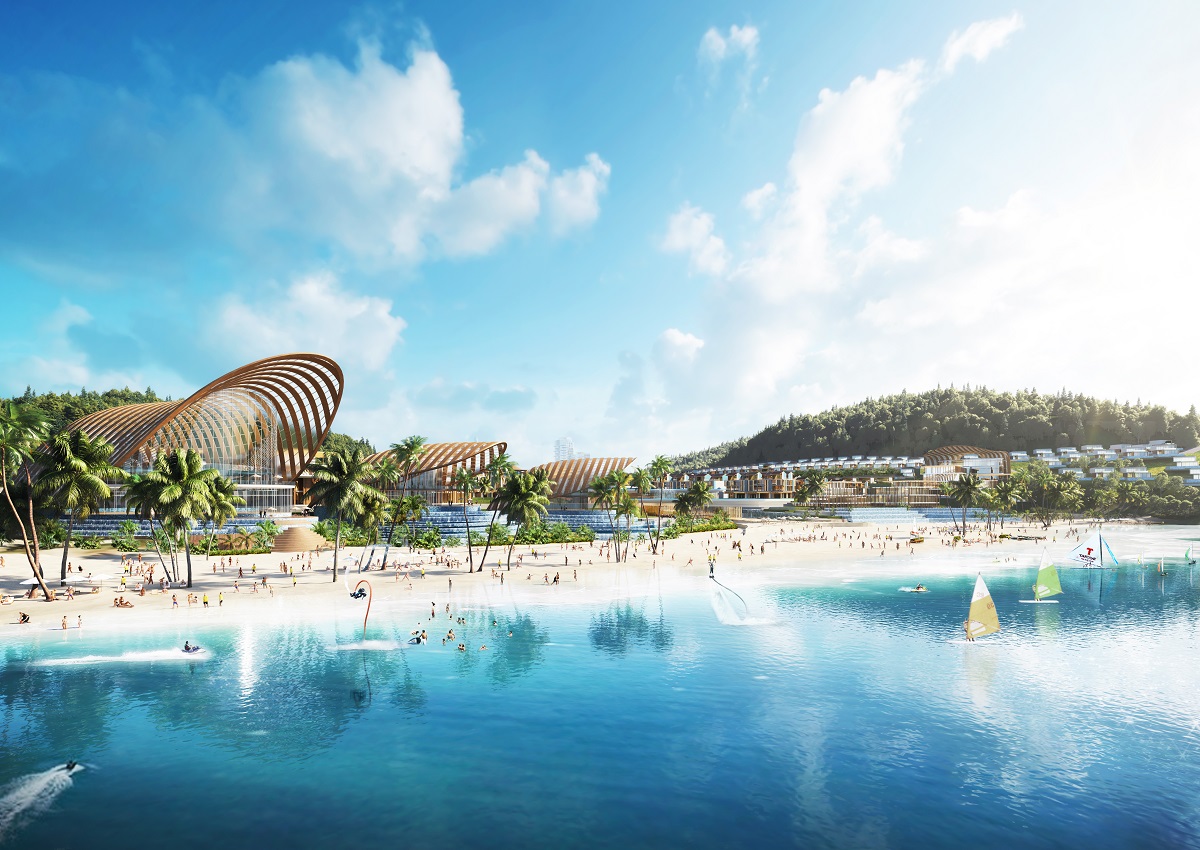 Tương lai, Bãi Sao sẽ là bãi biển của lễ hội, thương mại và chất nghỉ dưỡng khác biệt. Ảnh phối cảnh minh họa