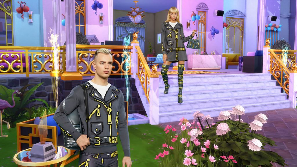 Tạo hình của nhân vật trong game The Sims với trang phục của Moschino (Ảnh: Internet)