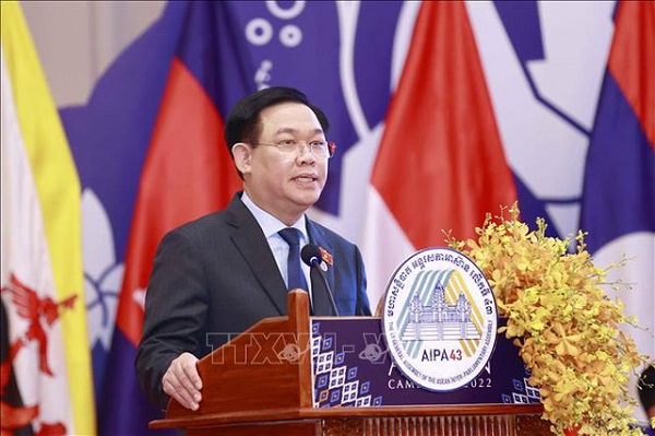 Chủ tịch Quốc hội Vương Đình Huệ có bài phát biểu quan trọng tại phiên họp toàn thể thứ nhất Đại hội đồng AIPA-43