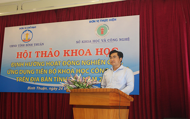 Ông Nguyễn Hoài Trung – Phó Giám đốc Sở Khoa học & Công nghệ phát biểu tại hội thảo