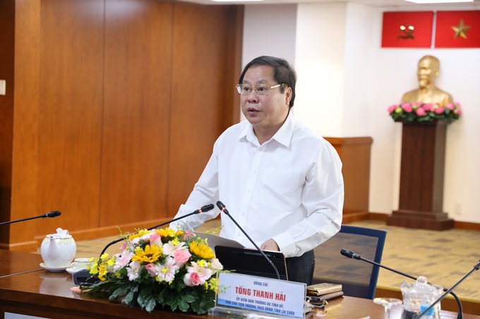 Phó Chủ tịch Thường trực UBND tỉnh Lai Châu Tống Thanh Hải tại họp báo ngày 25/12- Trung tâm Báo chí TPHCM