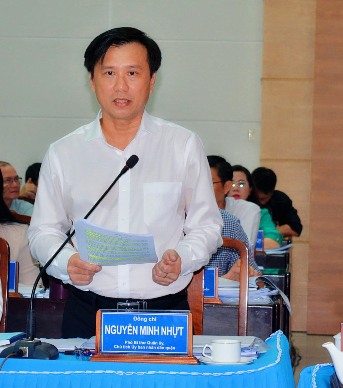Ông Nguyễn Minh Nhựt - Chủ tịch UBND Quận BÌnh Tân đề xuất kiến nghị nhiều ý kiến với Thành phố HCM