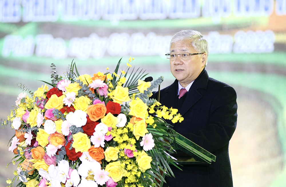Chủ tịch Ủy ban Trung ương MTTQ Việt Nam Đỗ Văn Chiến phát biểu tại Ngày hội