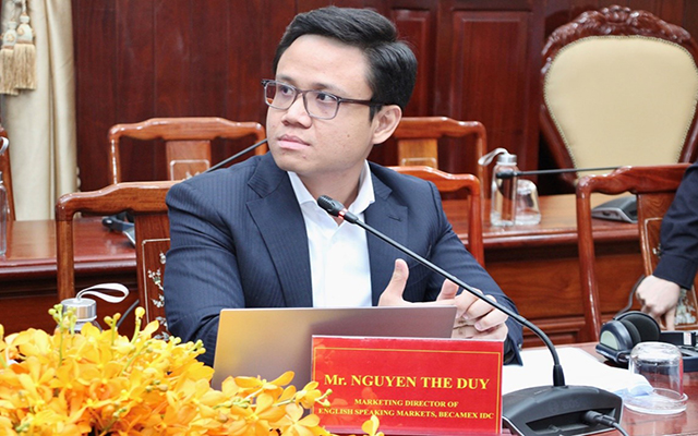 Ông Nguyễn Thế Duy – Giám đốc tiếp thị thị trường Tiếng anh Becamex IDC đã giới thiệu về tiềm năng, cơ hội đầu tư nước ngoài tại Bình Phước và Khu công nghiệp Becamex – Bình Phước