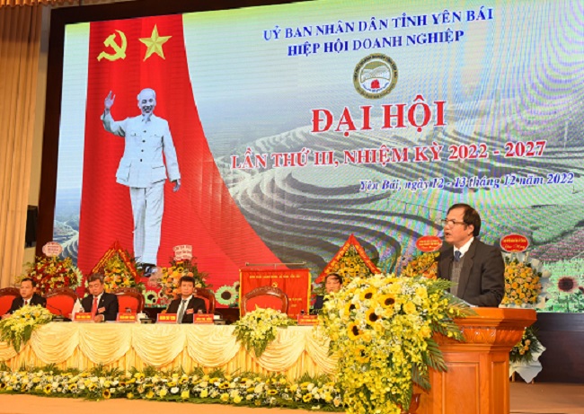 Ts Tô Hoài Nam-Phó Chủ tịch thường trực kiêm TTK Hiệp hội DN nhỏ và vừa Việt Nam phát biểu tại Đại hội