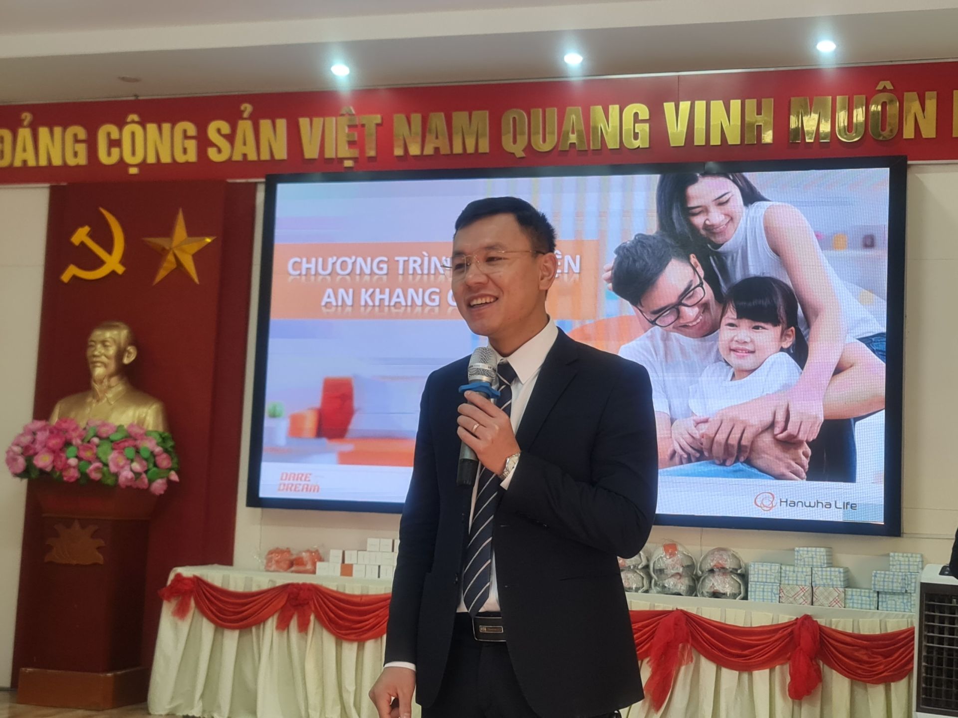 Ông Bùi Mạnh Cường - Giám đốc Tổng Đại lý Phú Thọ 05, Công ty Hanwha Life Việt Nam phát biểu