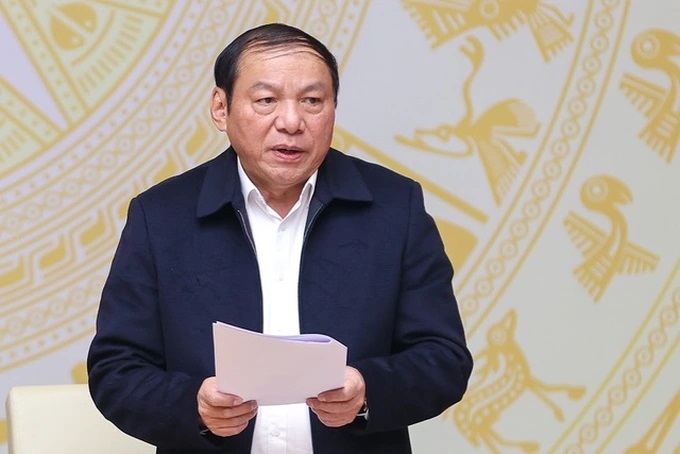 Ông Nguyễn Văn Hùng, Bộ trưởng Bộ Văn hóa, Thể thao và Du lịch phát biểu tại hội nghị. (Ảnh: VGP/Nhật Bắc).