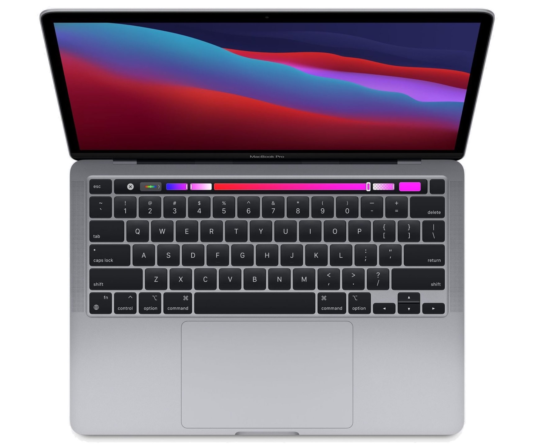 MacBook Pro M2 vẫn sử dụng kiểu bàn phím cũ, đi kèm với TouchBar, một tính năng vốn không được nhiều người ưa thích