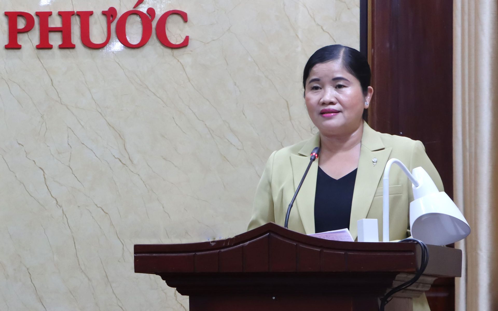 Chủ tịch UBND tỉnh Trần Tuệ Hiền phát biểu chỉ đạo cuộc họp