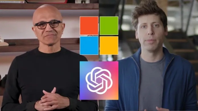 CEO Microsoft Satya Nadella (trái) và CEO OpenAI Sam Altman (phải) tại Microsoft Build 2021