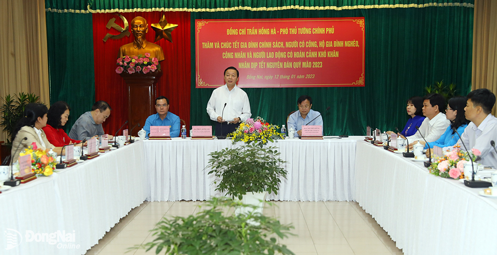Phó Thủ tướng Chính phủ Trần Hồng Hà phát biểu tại buổi làm việc.