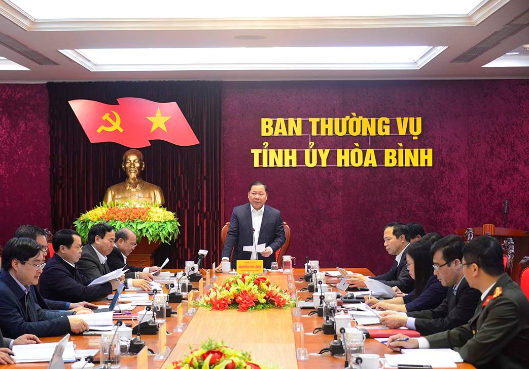 Bí thư Tỉnh ủy Hòa Bình Nguyễn Phi Long định hướng những nhiệm vụ trọng tâm của tỉnh trong thời gian tới.