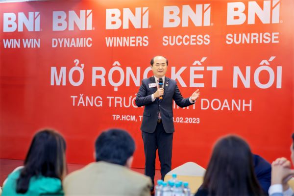 Ông Hồ Quang Minh - Chủ tịch BNI Việt Nam phát biểu tại sự kiện