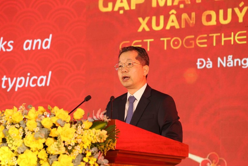 Ông Nguyễn Văn Quảng - Bí thư Thành ủy Đà Nẵng phát biểu tại buổi gặp mặt cộng đồng doanh nghiệp