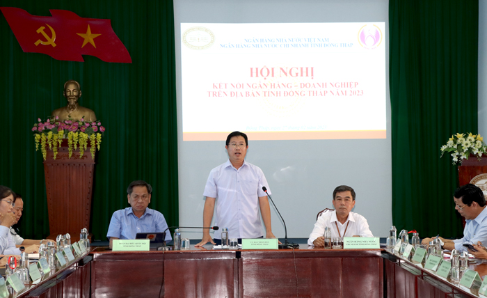 Phó Chủ tịch UBND tỉnh Đồng Tháp Huỳnh Minh Tuấn tại Hội nghị.