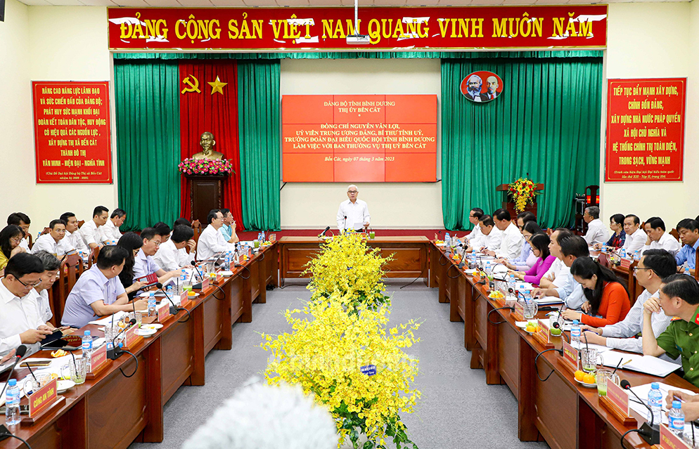 Bí thư Tỉnh ủy Nguyễn Văn Lợi phát biểu chỉ đạo tại buổi làm việc​