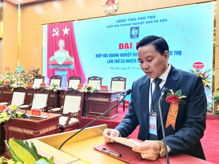 Ông Nguyễn Hồng Sơn - Chủ tịch Hiệp hội Doanh nghiệp nhỏ và vừa tỉnh Phú Thọ.