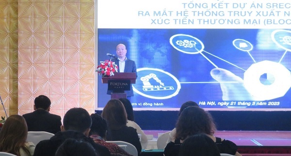 Cục trưởng Cục Xúc tiến thương mại Vũ Bá Phú phát biểu tại Hội nghị