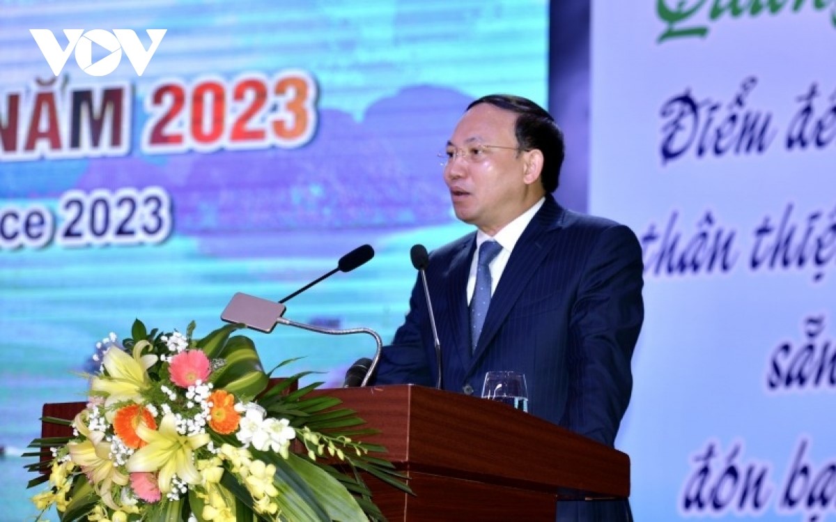 Secretary of the Quang Ninh Provincial Party Committee Nguyen Xuan Ky spoke at the conference.