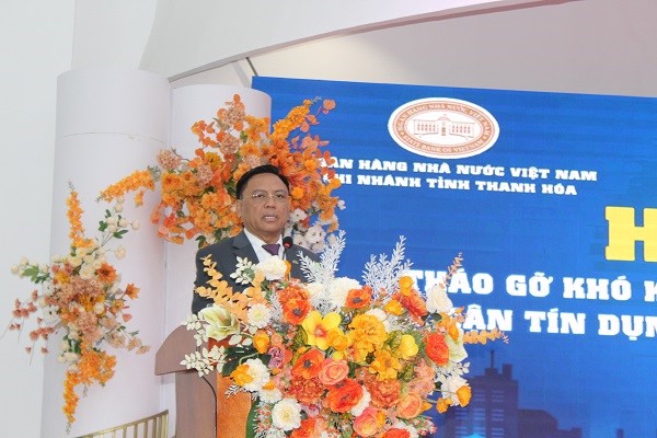 Mr. Cao Tien Doan, Chairman of Thanh Hoa Provincial Business Association gave a speech.