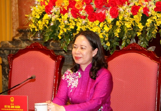 Vice President Vo Thi Anh Xuan at the meeting.