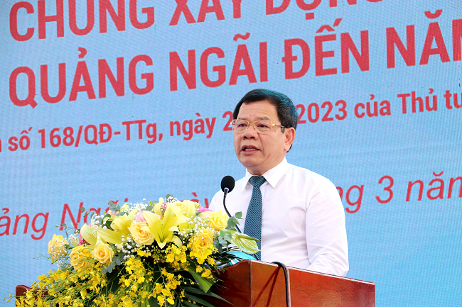 Chủ tịch UBND tỉnh Đặng Văn Minh, phát biểu tại buổi lễ