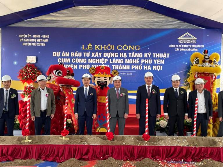 Lãnh đạo thành phố Hà Nội và huyện Phú Xuyên dự lễ khởi công dự án