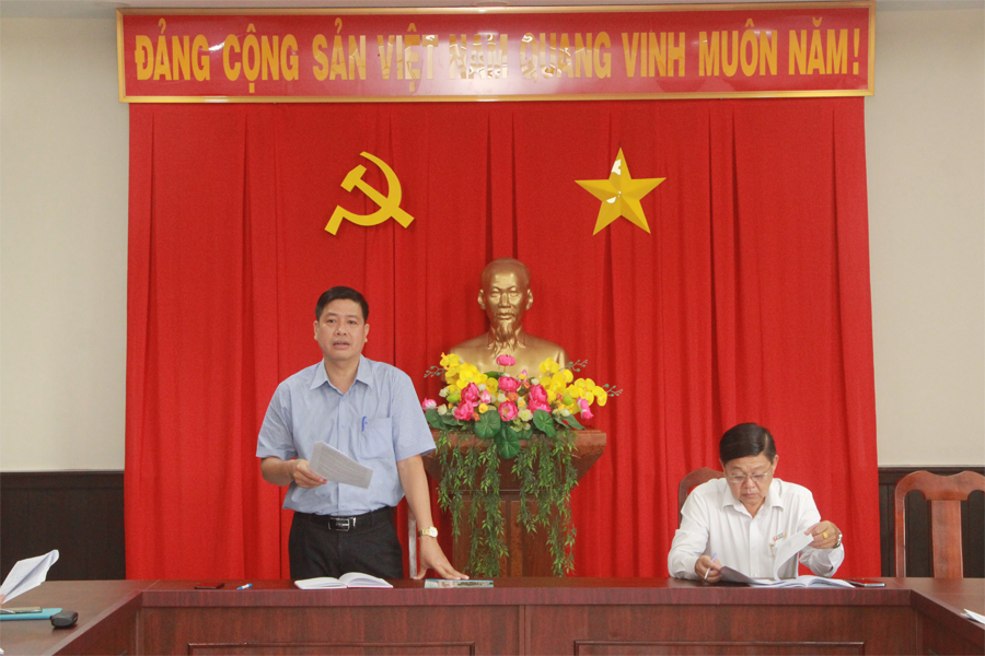 Phó Trưởng Ban Tuyên giáo Tỉnh ủy Võ Thành Đô phát biểu kết thúc hội nghị.