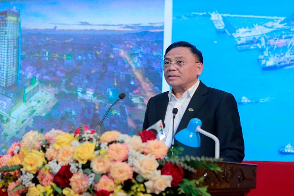 Ông Cao Tiến Đoan, Chủ tịch Hiệp hội DN tỉnh Thanh Hóa phát biểu