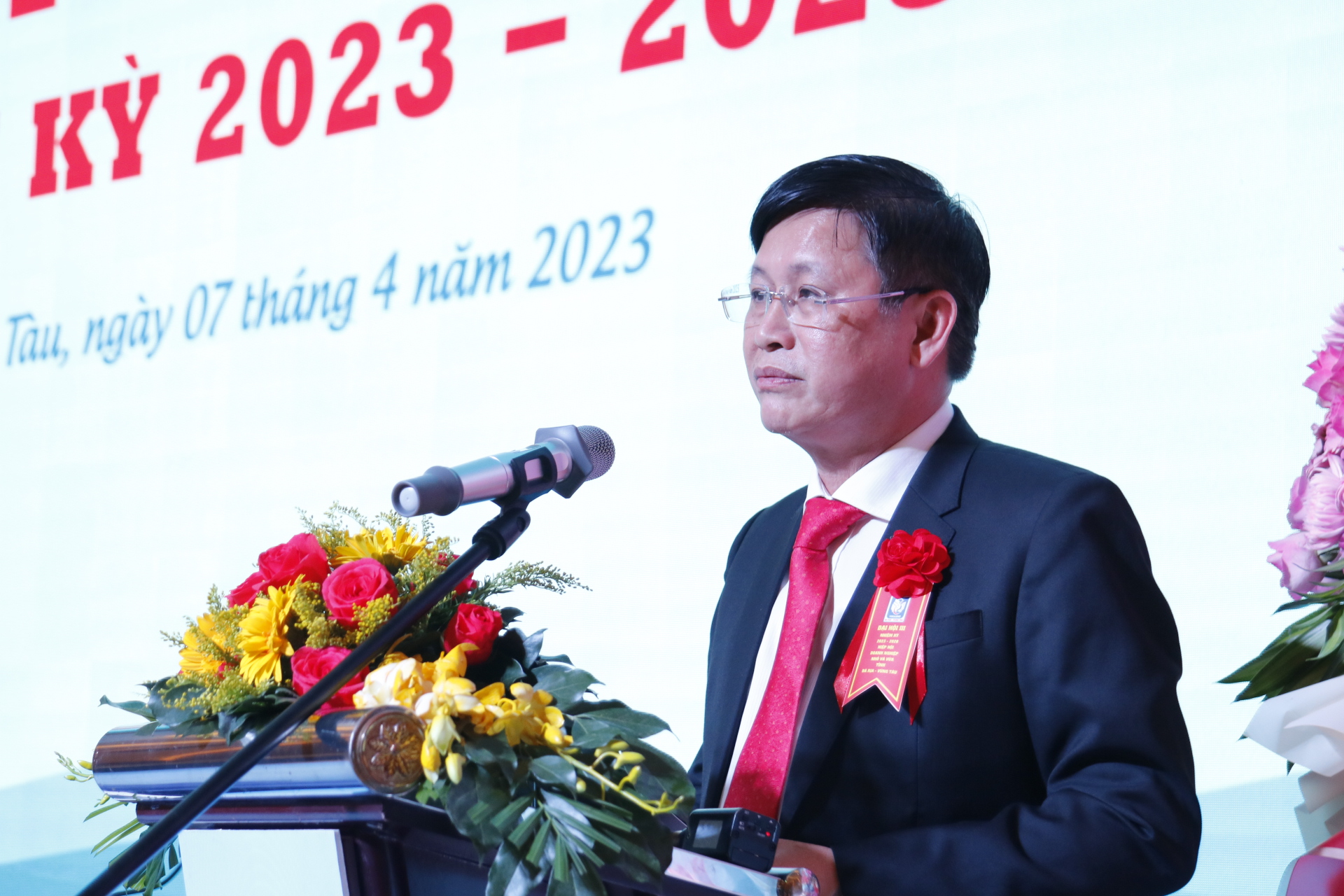 Ông Lê Ngọc Khánh - PCT UBND Tỉnh Bà Rịa Vũng Tàu chia sẻ tại đại hội