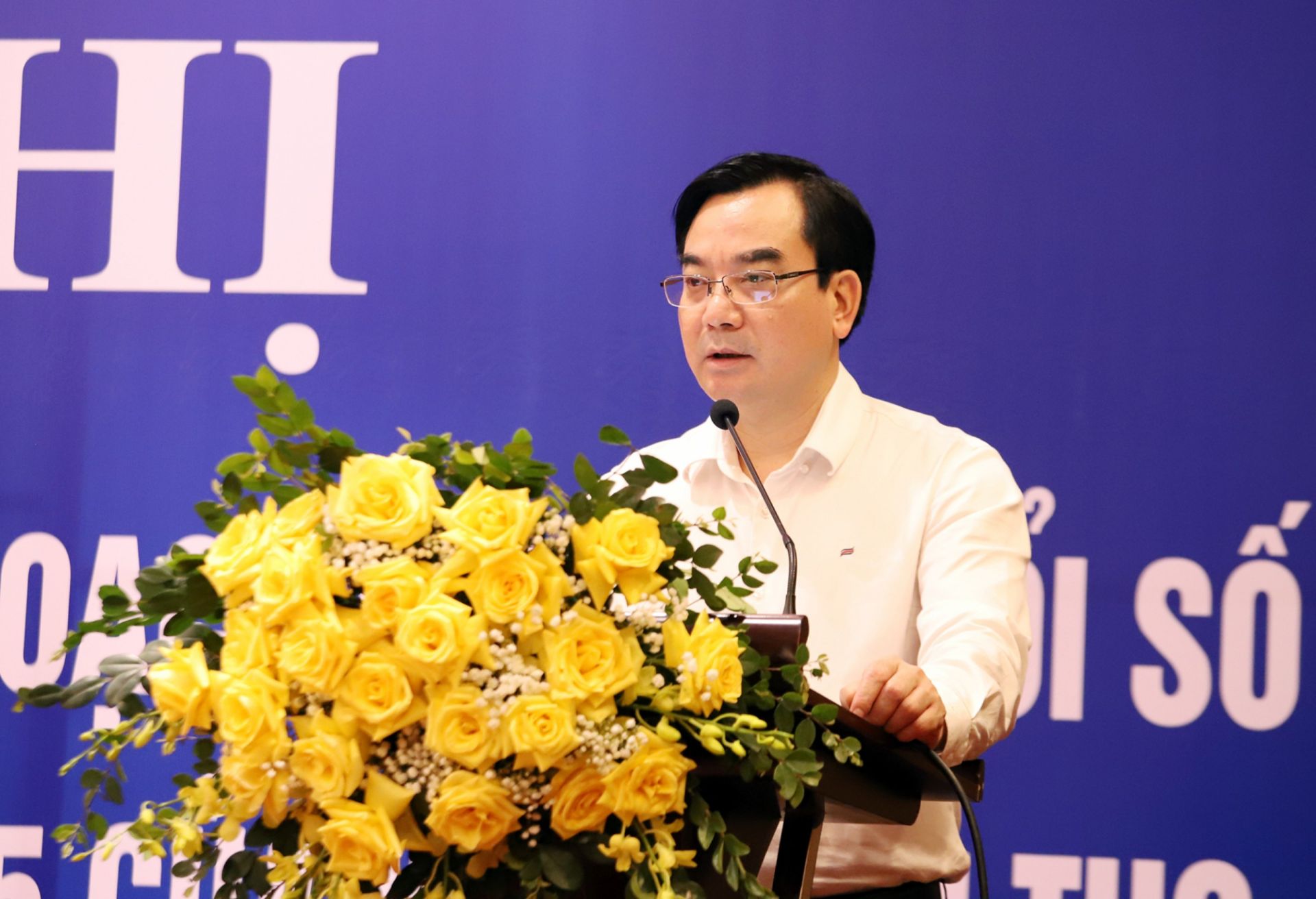 Ông Trịnh Hùng Sơn - Giám đốc Sở Thông tin và Truyền thông tỉnh Phú Thọ phát biểu tại hội nghị