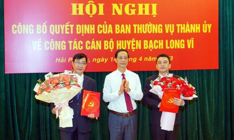 Mr. Bui Trung Tien holds the position of Secretary of the Bach Long Vy District Party Committee, Hai Phong for the term