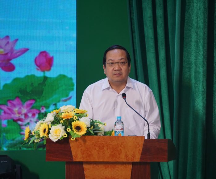Phó Chủ tịch UBND tỉnh Long An - Ông Nguyễn Minh Lâm phát biểu định hướng hội nghị